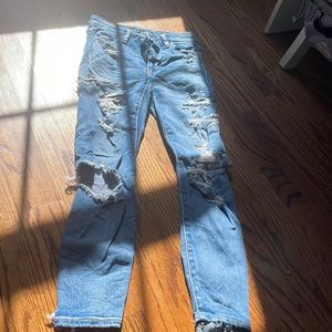 American eagle skinny jeans ripped size 0